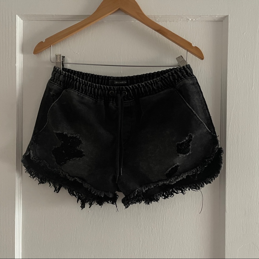 Black Jean Cutoff Shorts